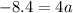 -8.4 = 4a