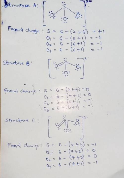 We can draw three inequivalent Lewis structures for the sulfite ion , SO32- . The concepts of formal