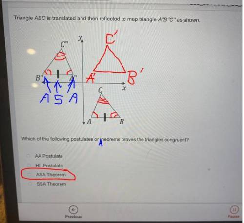 Triangle ABC is translated and then reflected to map triangle ABC as shown.

C
с
x
B.
Which of t