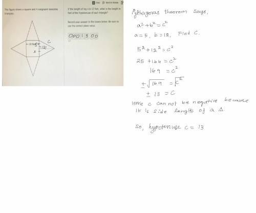 If the length of leg x is 12 feet, what is the length in feet of the hypotenuse of each triangle? Re