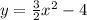 y=\frac{3}{2}x^2-4