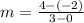 m = \frac{4 - (-2)}{3 - 0}