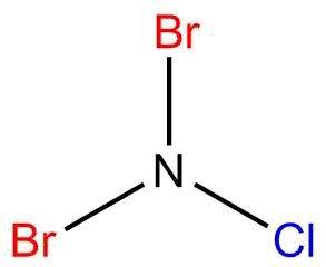 Acertain compound is made up of two bromine atoms, one nitrogen atom, and one chlorine atom. what is