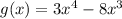 g (x) = 3x^4 - 8x^3