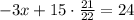 -3x+15\cdot \frac{21}{22}=24