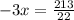 -3x=\frac{213}{22}