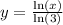 y=\frac{\ln(x)}{\ln(3)}