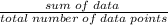 \frac{sum\;of\;data\;}{total\;number\;of\;data\;points}