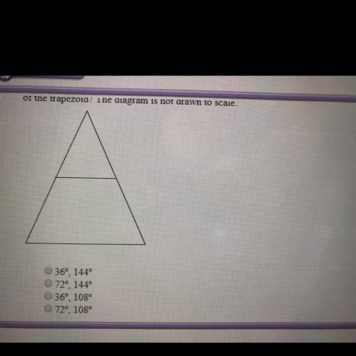 The isosceles trapezoid is part of an isosceles triangle with a 36° vertex angle. what is the measur