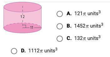What is the volume of the cylinder shown below?