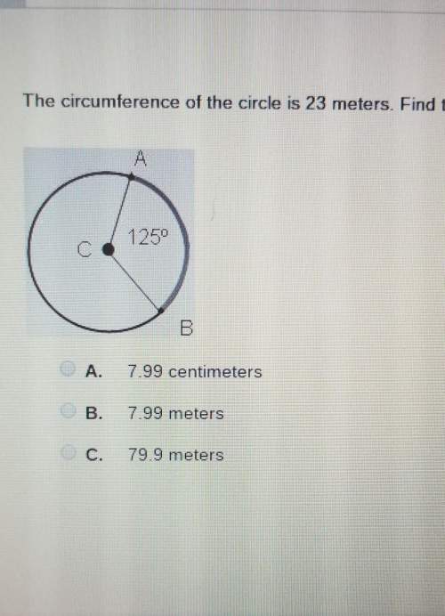 The circumstance of the circle is 23 meters. find the length of ab a)7.99 cmb)7.99m