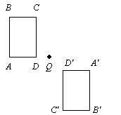 Rotate the parallelogram 180° clockwise about point q. a.