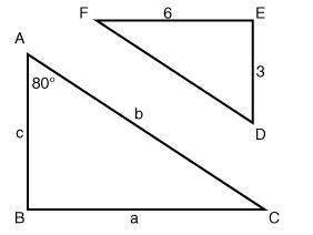 Triangle abc is similar to triangle def which of the following statements is not true? &lt;