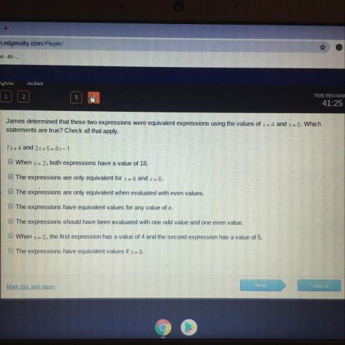 James determined that these two expressions were equivalent expressions using the values of x-4 and