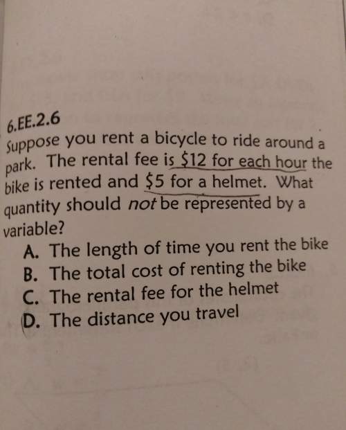 Suppose you rent a bicycle to ride around a park. the rental is $12 for each hour the bike is rented