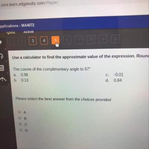 The cosine of the complementary angle to 57