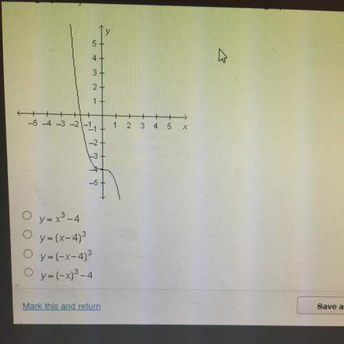 The graph of y=x^3 is transformed as shown in the graph below. which equation represents the transfo