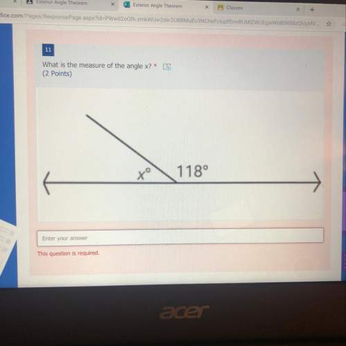 What is the measurement of the angle x ?