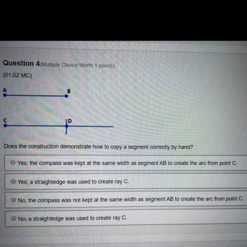 Does the construction demonstrate how to copy a segment correctly by hand?