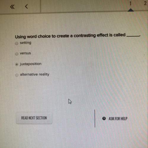 Using word choice to create a contrasting effect is called _ setting entre versus&lt;