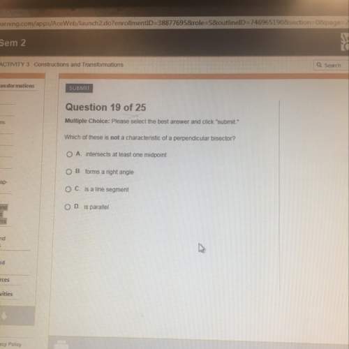 Which one is not a characteristic of a perpendicular bisector