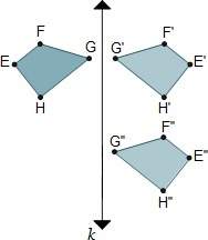 Which composition of transformations maps figure efgh to figure e"f"g"h"?  a reflection