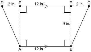 What is the area of this trapezoid?  a)50 in² b)108 in² c)126 in²