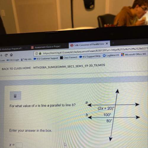 For what value of x is line a parallel to line b