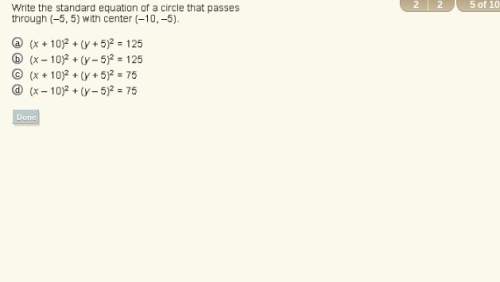 What is the standard equation of the circle that passes through (-5,5) with center (-10,-5)