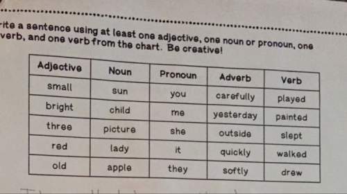 Write a sentence using at least one adjective, one noun, one pronoun and one adverbs, one verb from
