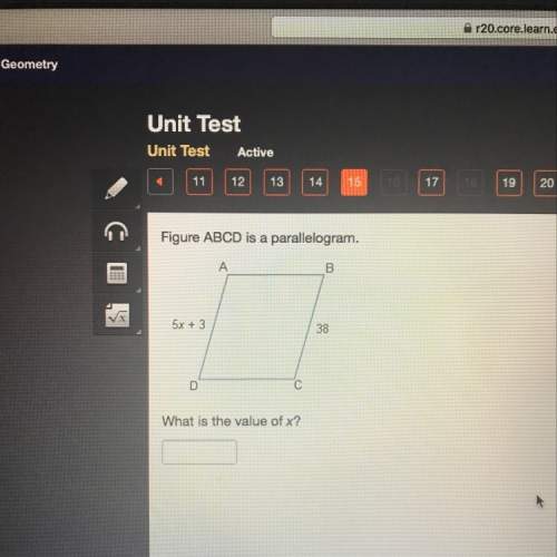 Figure abcd is a parallelogram.  what is the value of x?