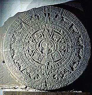 How does the stone sun calendar reflect beliefs of the aztec people?  a. it them unde