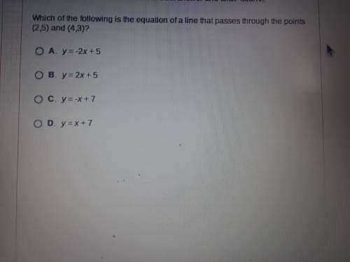 Last question which of the following is the equation of a line that passes through the points