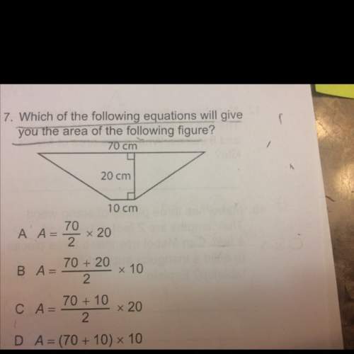 Which if the following equations will give you the area of the following figure?