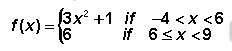 Evaluate ƒ(x) when x = 6.  9  37  109  6