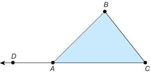 The measure of ∠dab equals 125º. the measure of ∠acb equals 30º. what is m∠abc?