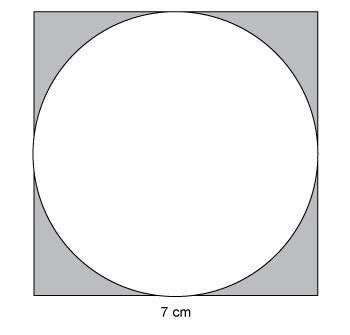 Acircle is drawn within a square as shown. what is the best approximation for the area o