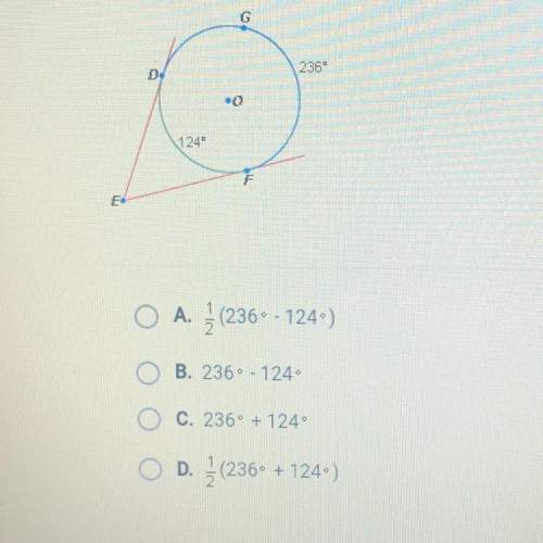 In the diagram below, de and ef are tangent to o. which expression gives the measure of def? &lt;