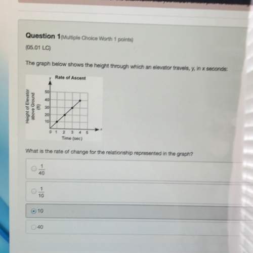 Answer asap,  the graph below shows the height through which an elevator travels, y, in c seco