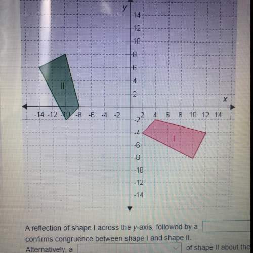 Areflection of shape l across the y-axis, followed by a v. and then a translation left 6 units