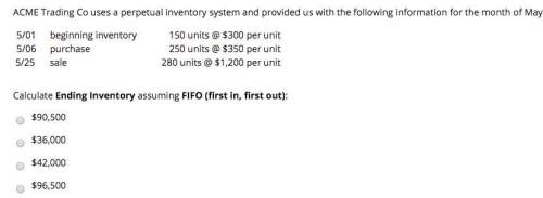 Acme trading co uses a perpetual inventory system and provided us with the following information for