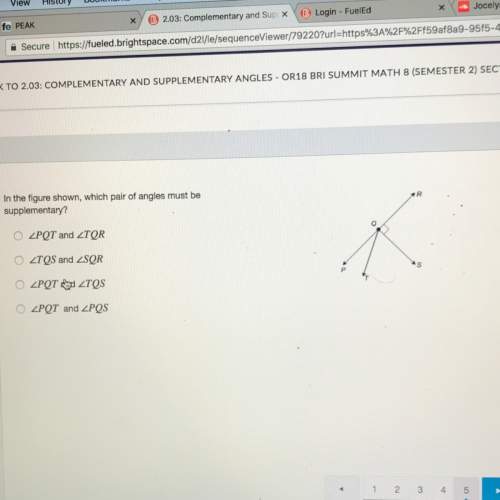 In the figure shown which pair of angles must be supplementary