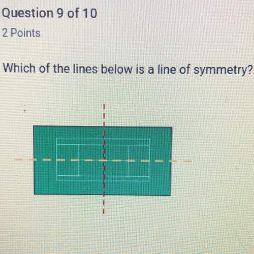 Which of the lines below is a line of symmetry?  a. red b. yellow c. neither