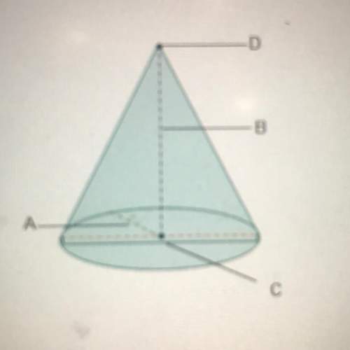 Which label on the cone below represents the height?  * a b c d&lt;