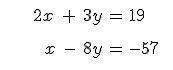 Find the solution to the system of equations given below using substitution. a. x = -1,