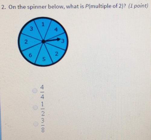 2. on the spinner below, what is p(multiple of 2)