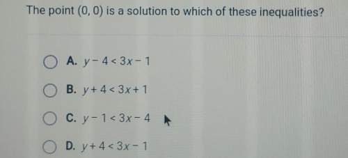 The point (0,0) is a solution to which of these inequalities?