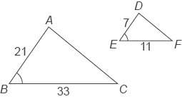 Which theorem or postulate proves that △abc and △def are similar?  select fr