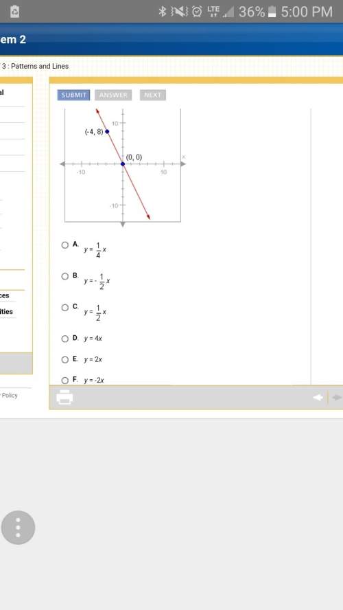 What is the equation of the following line? be sure to scroll down first to see all answer options.