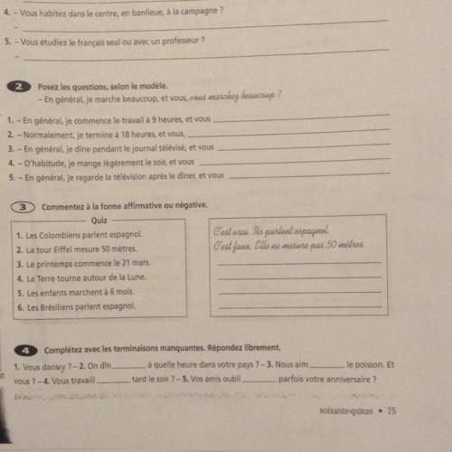 Ineed with questions 3 and 4 it is in french and its ki